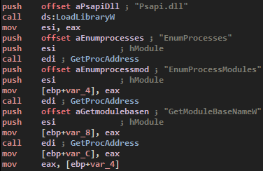 Enumerate Processes with the help of Psapi.dll